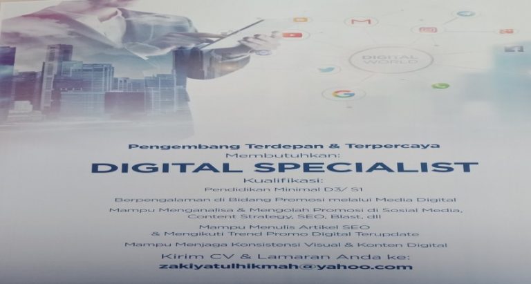 Lowongan Kerja Digital Specialist