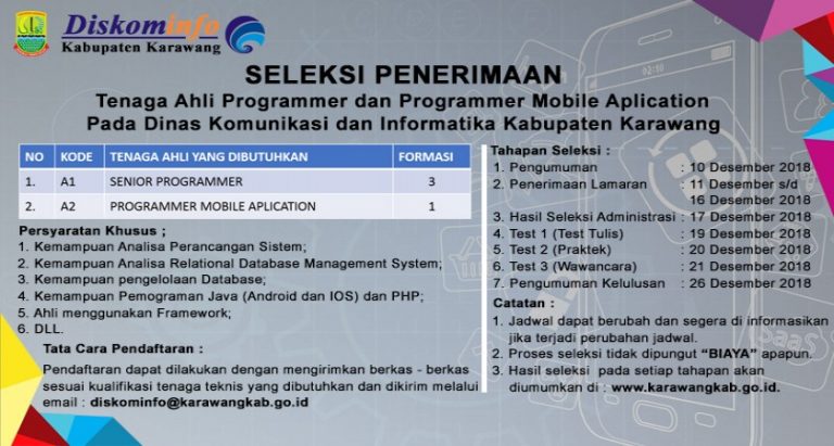 Penerimaan Programmer Diskominfo Karawang