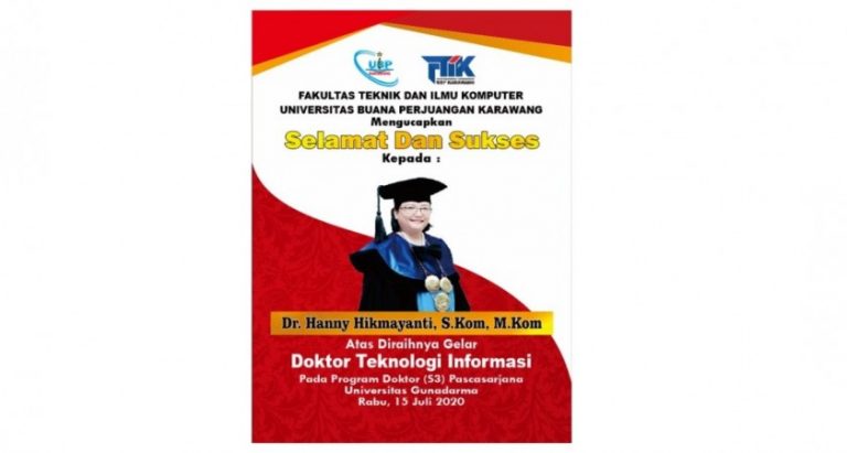 Selamat Atas Gelar Doktor Kepada Dr. Hanny Hikmayanti, S.Kom., M.Kom