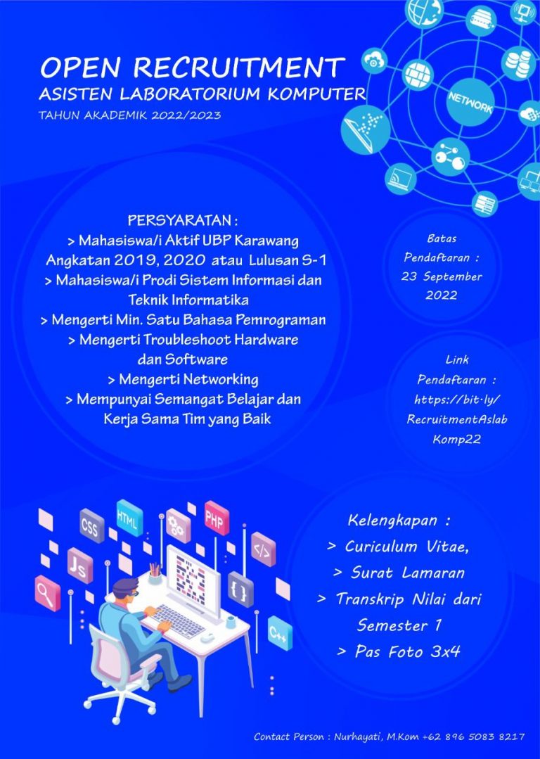 OPEN RECRUITMENT ASISTEN LABORATORIUM KOMPUTER
